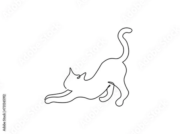 Obraz Cat Single Line Art Drawing