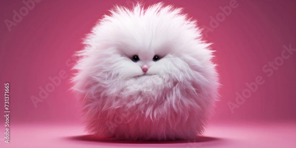 Obraz fluffy animal faced cushion, ai generated.