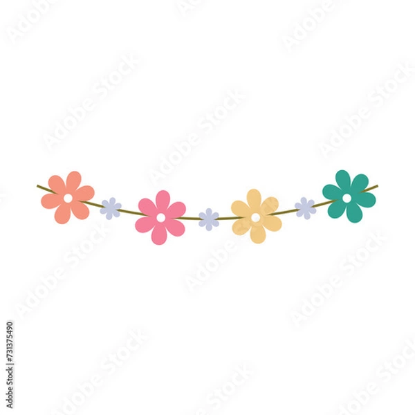 Fototapeta Garland for Easter celebration on white background