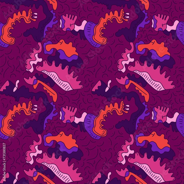 Fototapeta Creative abstract backdrop with unique hand drawn pattern. Psychedelic artwork	