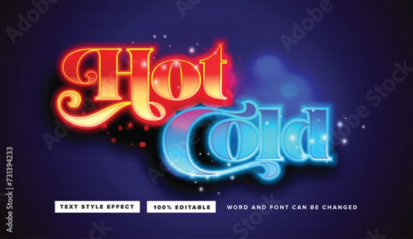 Fototapeta Hot Cold Text Style Effect Editable