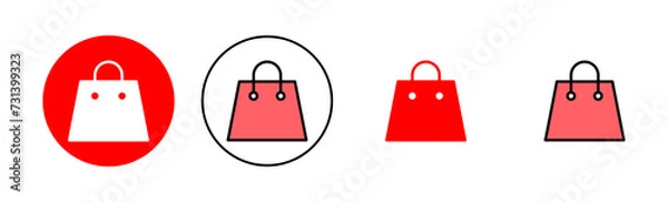 Fototapeta Shopping bag icon set illustration. shopping sign and symbol