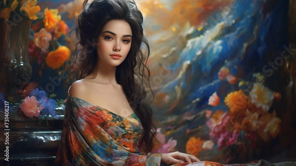 Fototapeta Beautiful woman art