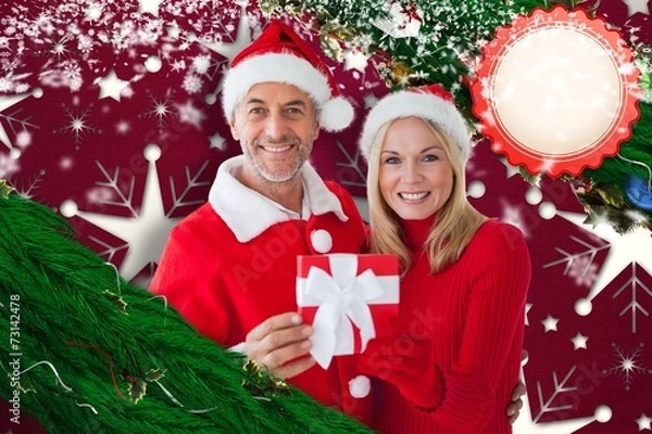 Fototapeta Composite image of festive couple