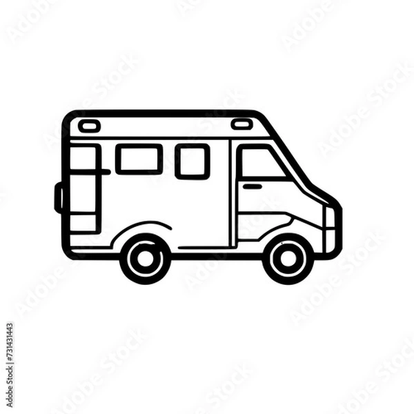 Fototapeta Ambulance Icon SVG Black And White Illustration Art Generative AI.