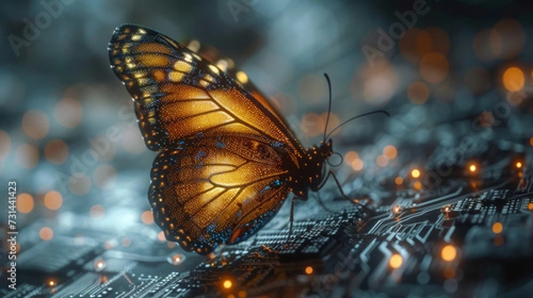 Obraz Butterfly image generation tensorflow graph AI hologram 