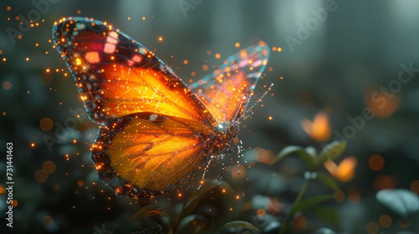 Obraz Butterfly image generation tensorflow graph AI hologram 