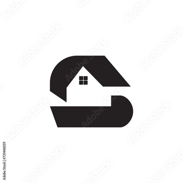 Fototapeta recycle home logo design icon