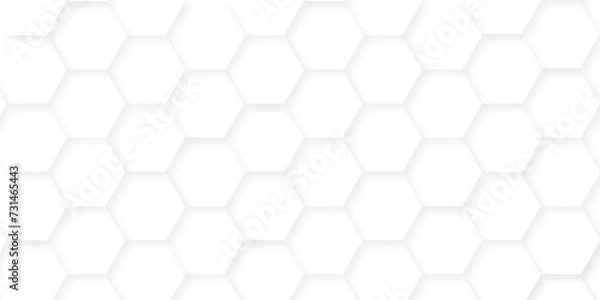 Fototapeta White pattern of hexagons Abstract background with hexagons. Geometrics hexagon polygonal pattern web cell background vector. seamless bright white honeycomb background.	