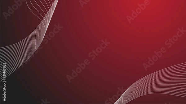 Fototapeta Red gradient  with curve line background wallpaper vector image for backdrop or presentation