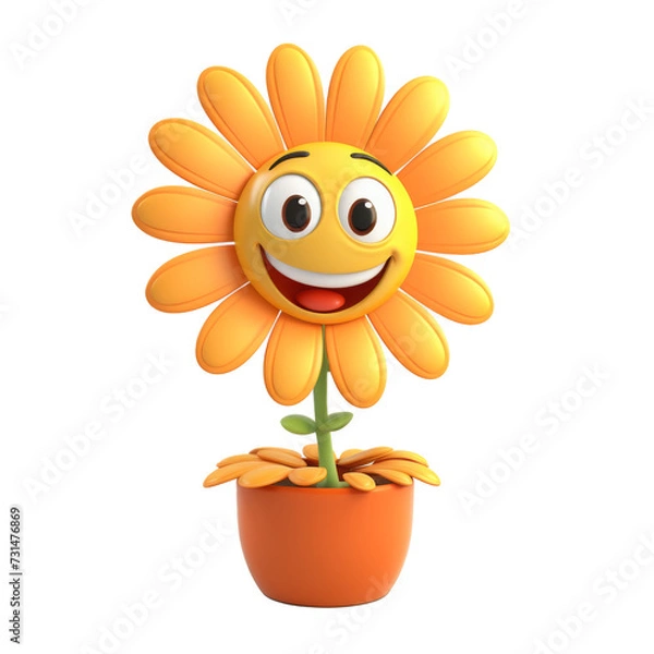 Obraz 3D Cartoon character Daffodil flower