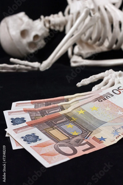 Obraz Skeleton and money