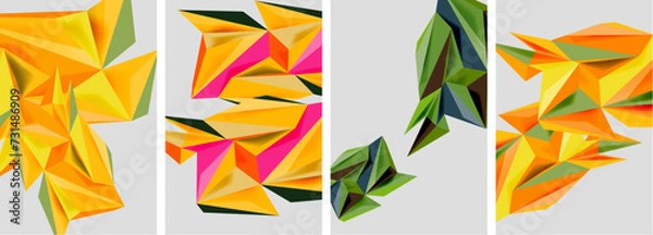 Fototapeta Triangle low poly mosaic posters. Vector illustration For Wallpaper, Banner, Background, Card, Book Illustration, landing page