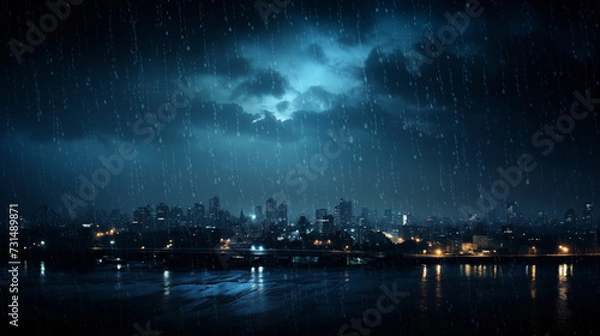 Obraz raining night landscape background