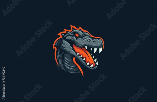 Fototapeta Vector head dragon illustration design