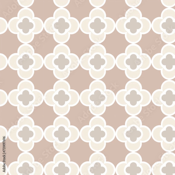 Obraz Seamless pattern with flower and islamic shape decoration. Seamless pattern with soft color