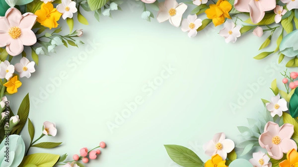Fototapeta Spring background, green natural rustic background