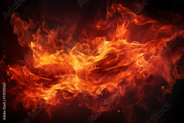 Fototapeta 赤く燃え上がる炎「AI生成画像」