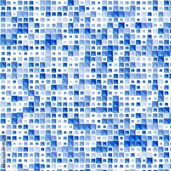 Obraz Vector Abstract geometry triangles bright blue pattern.