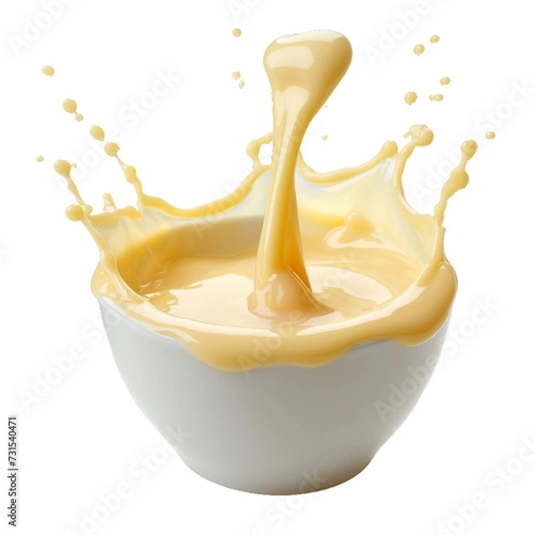Fototapeta Condensed milk, isolated object, transparent background.