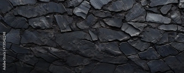 Fototapeta Dark detailed stone wall texture Generative Ai