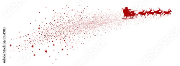 Obraz Weihnachskarte, Panorama, Weihnachtsmann, Santa, Rudolf, Xmas