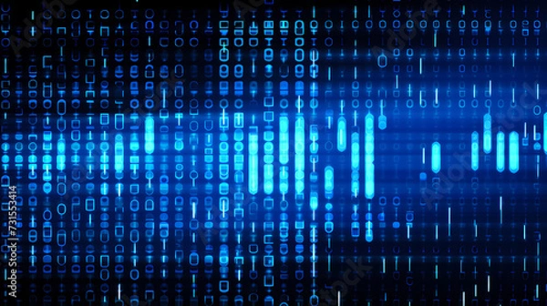 Fototapeta Blue technology background, blue hexagon background