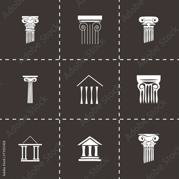 Obraz Vector black coloumn icons set