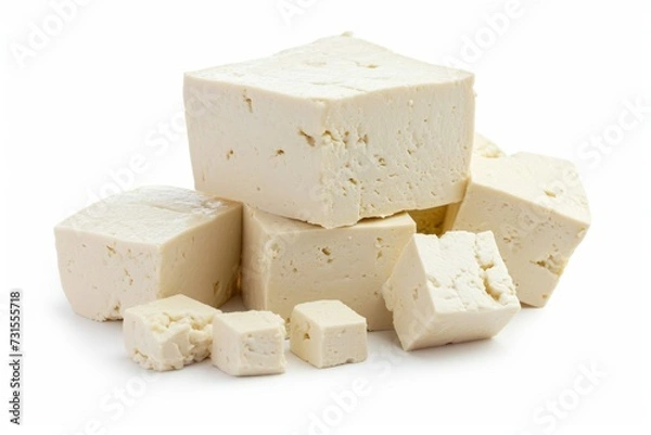 Fototapeta White background isolates tofu