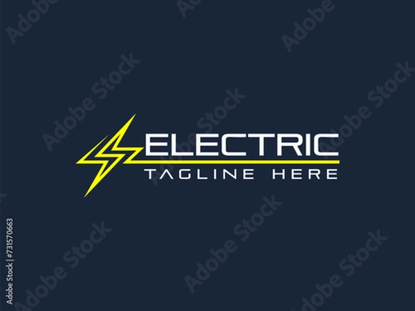 Obraz electric logo vector illustration. lightning energy logo template
