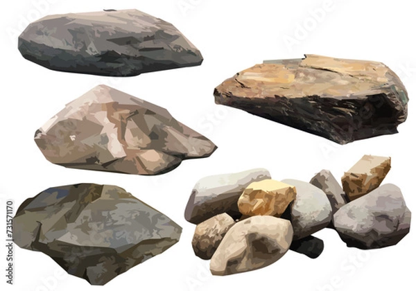 Obraz A set of stones, vector.