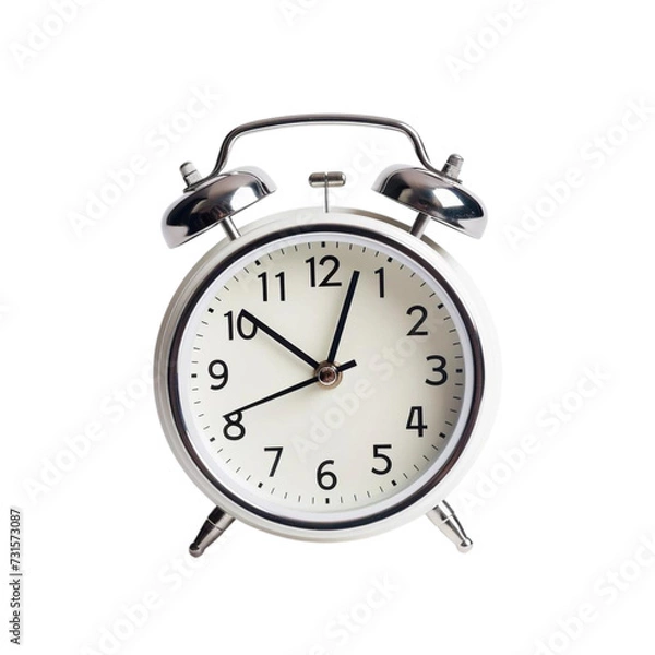 Fototapeta Simple desktop alarm clock on transparent background.