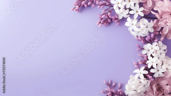Fototapeta Women's Day, Valentine's Day, Mother's Day background concept, empty floral background with copy space