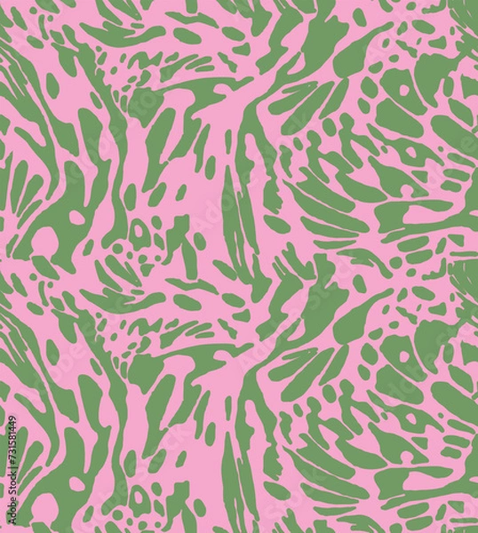 Obraz seamless aminal pattern pink green