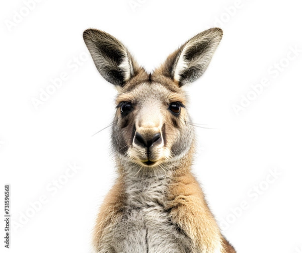 Fototapeta portrait of kangaroo isolated on white