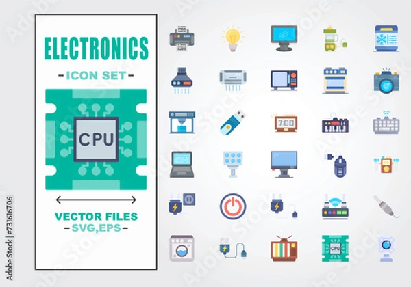 Fototapeta Electronics Set Files