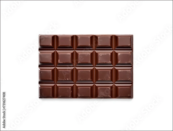 Obraz Royalty-Free, High-Resolution chocolate bar on white background