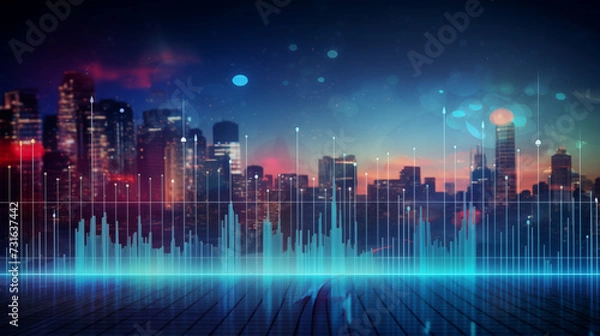 Fototapeta Revolutionizing Healthcare: Futuristic Analytics Data with Heartbeat Rate Background for Advanced Analysis