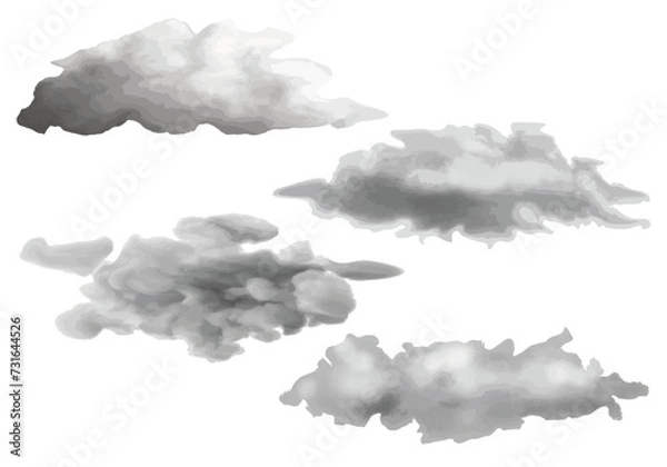 Fototapeta Set of clouds, vector