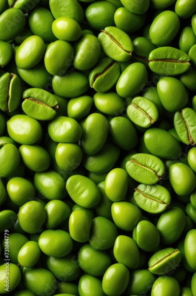 Obraz Fresh Green Coffee Beans Close-Up