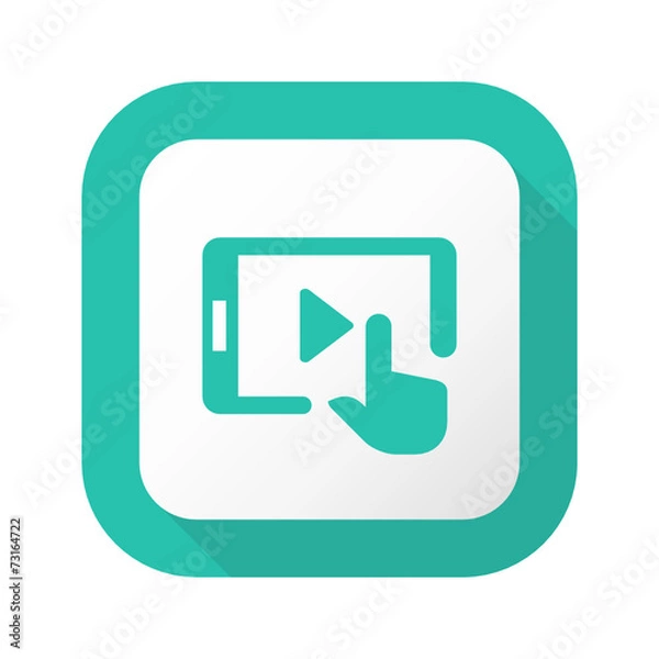 Fototapeta Flat Long Shadow Button - Vector 