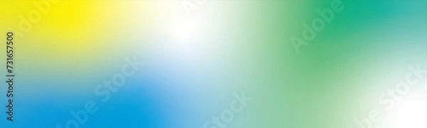 Obraz 黄色と青と緑色の鮮やかなグラデーション背景　Yellow, blue and green vibrant blur gradient background