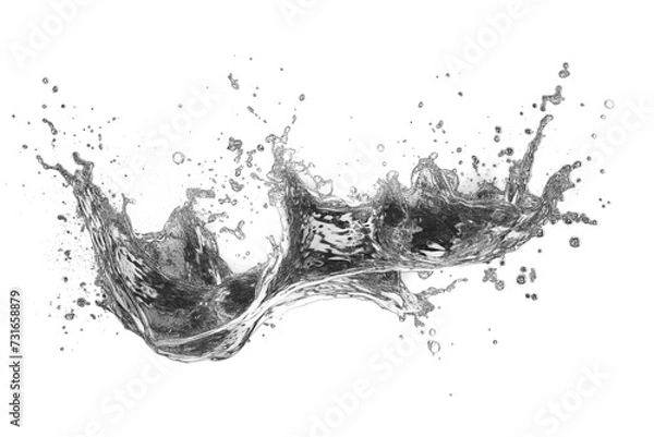 Fototapeta Realistic water splashes on a transparent background
