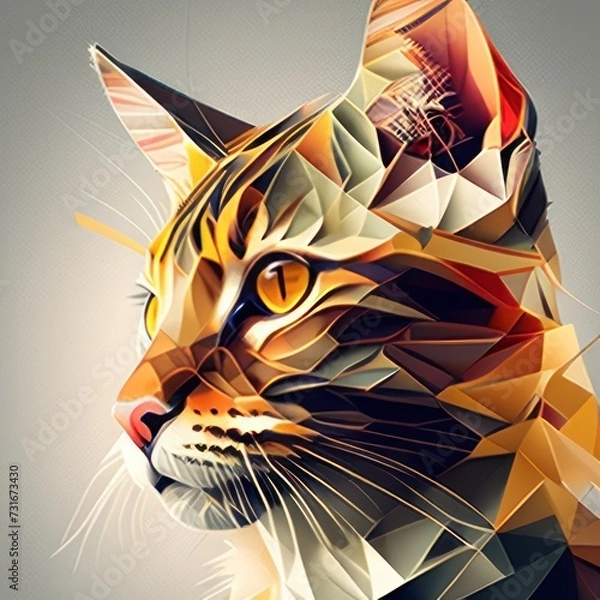 Obraz Whimsical Feline: Abstract Cat