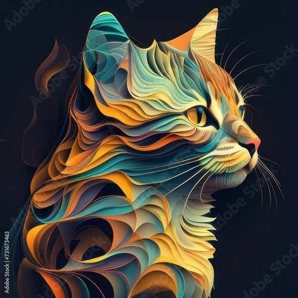Obraz Whimsical Feline: Abstract Cat