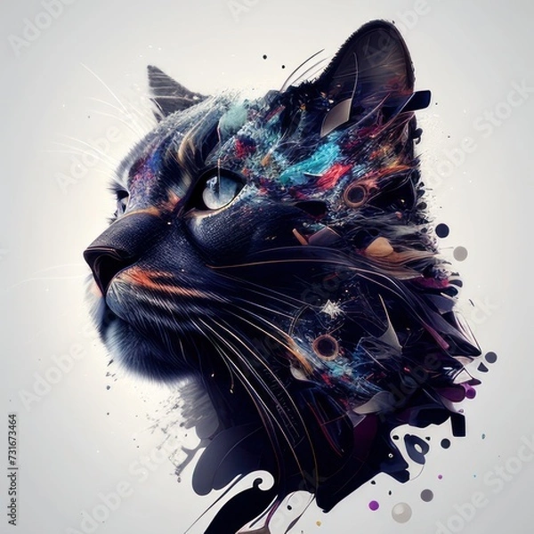 Obraz Whimsical Feline: Abstract Cat