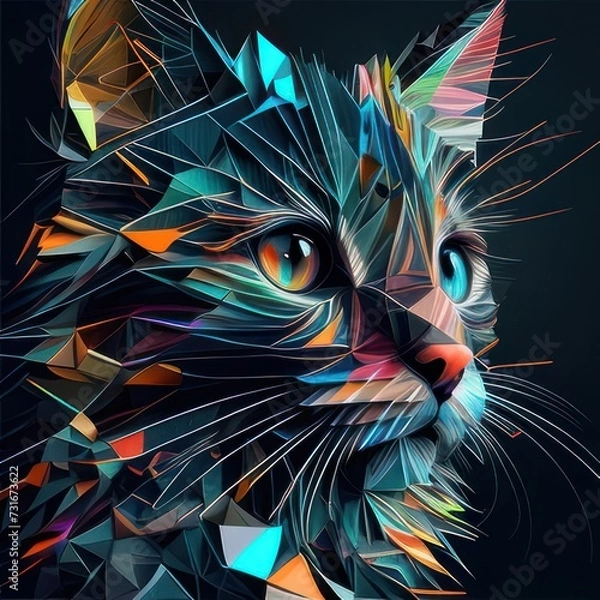Obraz Whimsical Feline: Abstract Cat