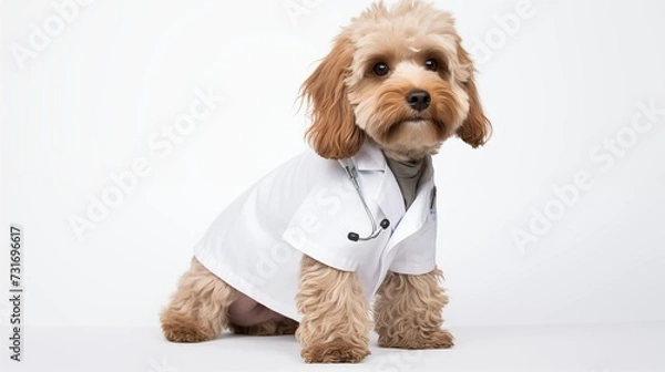 Obraz dog, Cockapoo in doctor gown