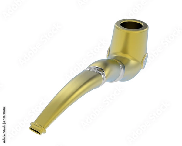 Fototapeta Tobacco pipe isolated on background. 3d rendering - illustration