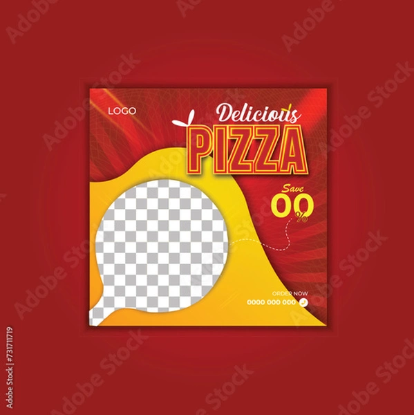 Fototapeta modern food social media post design